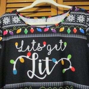 Christmas dress or pajama nighty  "Let's Get Lit" w/strings of lights size 1x